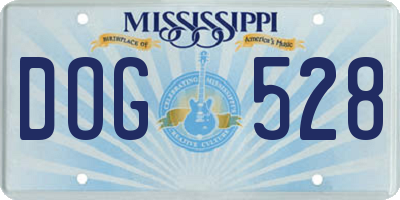 MS license plate DOG528