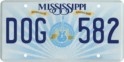 MS license plate DOG582