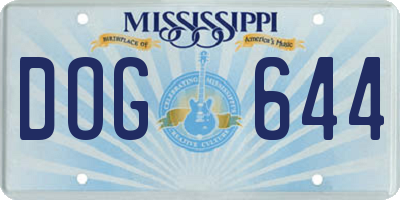 MS license plate DOG644