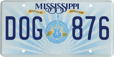 MS license plate DOG876