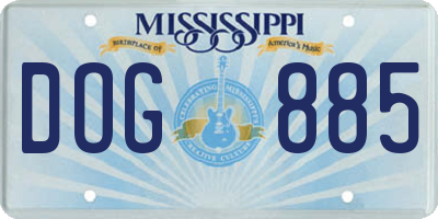 MS license plate DOG885