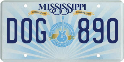 MS license plate DOG890