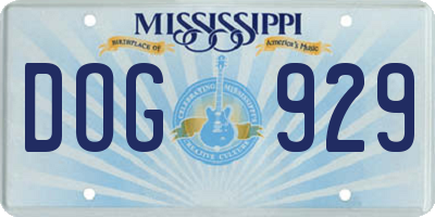 MS license plate DOG929
