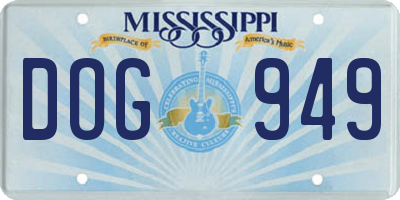 MS license plate DOG949