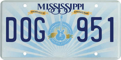 MS license plate DOG951