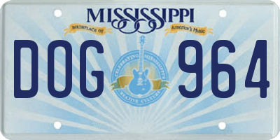 MS license plate DOG964