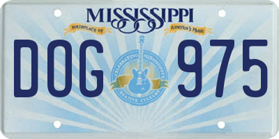 MS license plate DOG975
