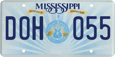 MS license plate DOH055