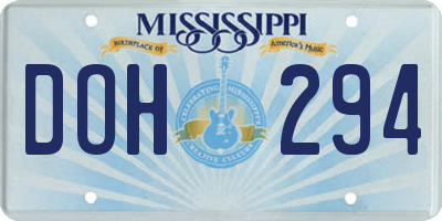 MS license plate DOH294