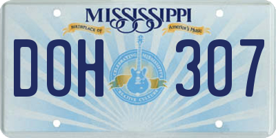 MS license plate DOH307
