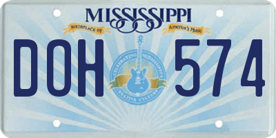 MS license plate DOH574