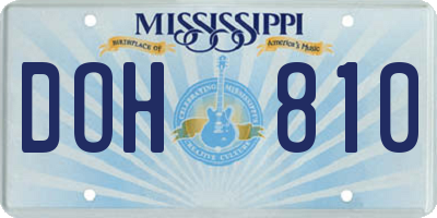 MS license plate DOH810