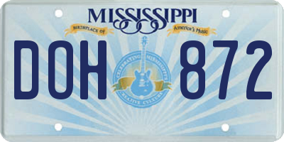 MS license plate DOH872
