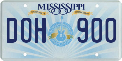 MS license plate DOH900