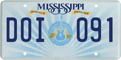 MS license plate DOI091