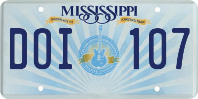MS license plate DOI107