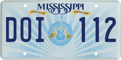 MS license plate DOI112