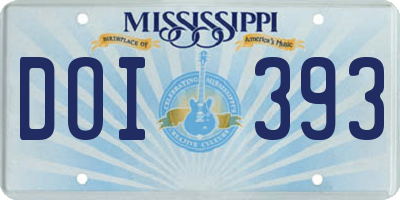 MS license plate DOI393