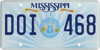 MS license plate DOI468