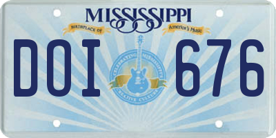 MS license plate DOI676