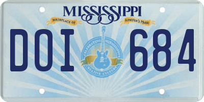 MS license plate DOI684