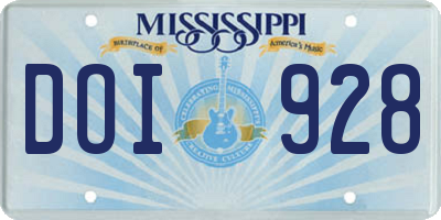 MS license plate DOI928