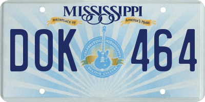 MS license plate DOK464
