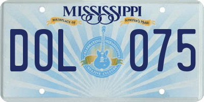 MS license plate DOL075