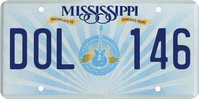 MS license plate DOL146