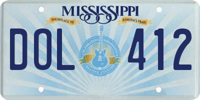 MS license plate DOL412