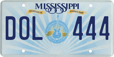 MS license plate DOL444