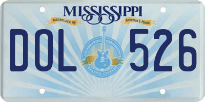 MS license plate DOL526