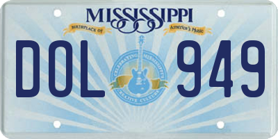 MS license plate DOL949