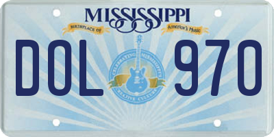 MS license plate DOL970