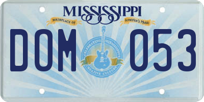 MS license plate DOM053