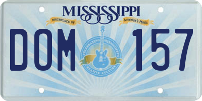 MS license plate DOM157