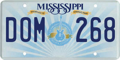 MS license plate DOM268