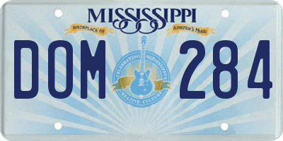 MS license plate DOM284