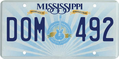 MS license plate DOM492