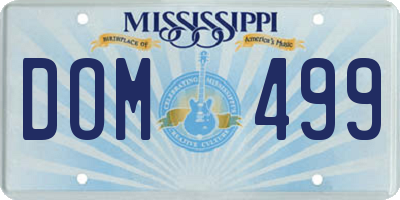MS license plate DOM499