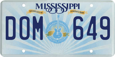 MS license plate DOM649