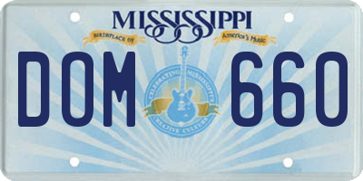 MS license plate DOM660