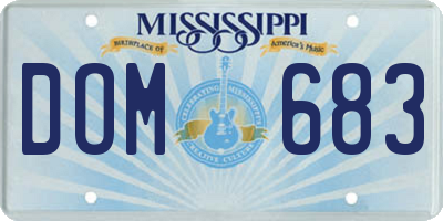 MS license plate DOM683