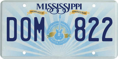 MS license plate DOM822