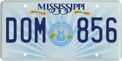 MS license plate DOM856