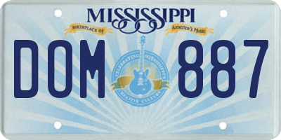 MS license plate DOM887