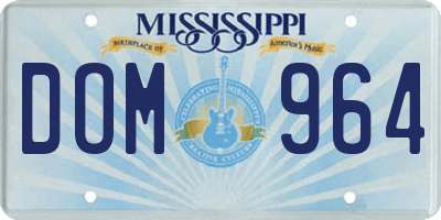 MS license plate DOM964
