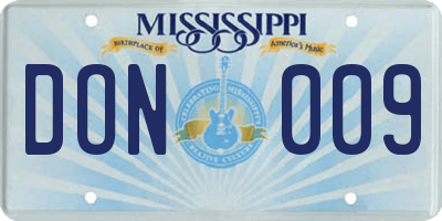 MS license plate DON009