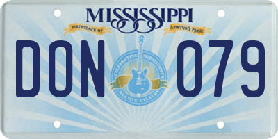 MS license plate DON079