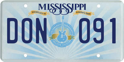 MS license plate DON091